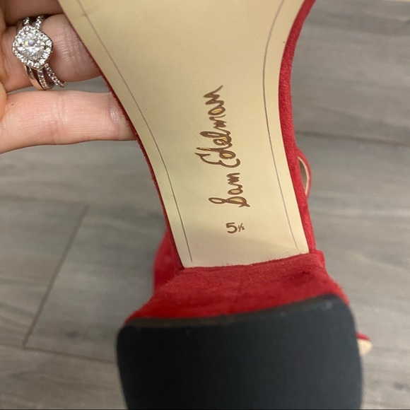 Sam Edelman | Yaro Red PVC Ankle Strap Sandals 5.5 - Picture 8 of 11